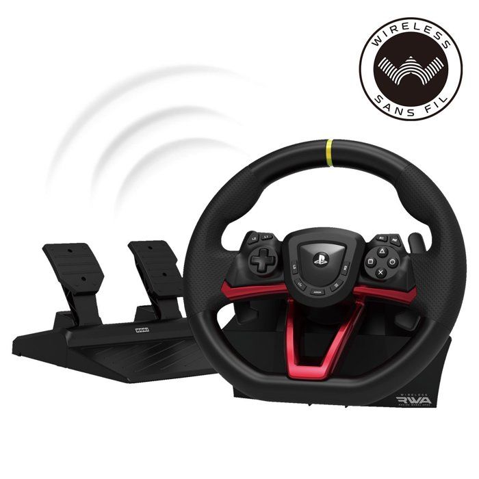Racing Wheel - HORI - Apex - Wireless - Compatible with PS5/PS4/PC - Black and Red