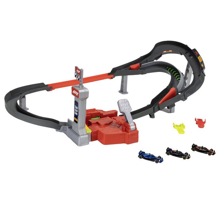 Track Set - HOT WHEELS - F1 Race Track - Includes 3 1/64-scale cars - Endless and Race modes - Ages 5 and up