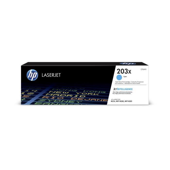 HP 203X Genuine LaserJet Cyan Toner Large Capacity (CF541X) for HP Color LaserJet Pro M254 / M280 / M281