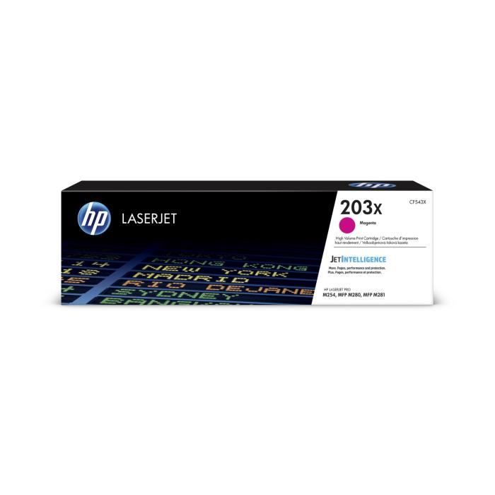 HP 203X Genuine Magenta LaserJet Toner Large Capacity (CF543X) for HP Color LaserJet Pro M254 / M280 / M281