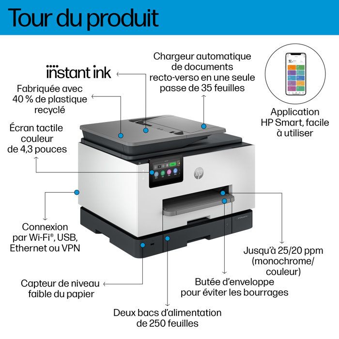 HP OfficeJet Pro 9135e Color Duplex All-in-One Printer, 3 months Instant Ink included with HP+