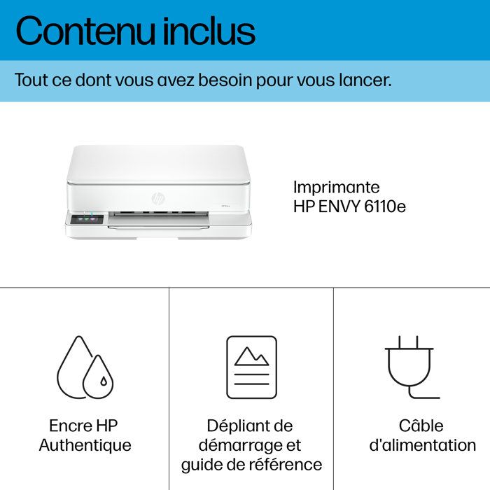HP Envy 6110e Color Inkjet All-in-One Printer - Copy Scan - 3 months of Instant Ink included with HP+