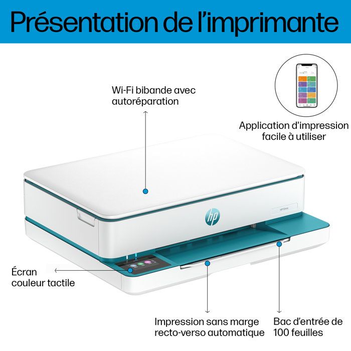 HP Envy 6122e Color Inkjet All-in-One Printer - Copy Scan - 3 months of Instant ink included with HP+
