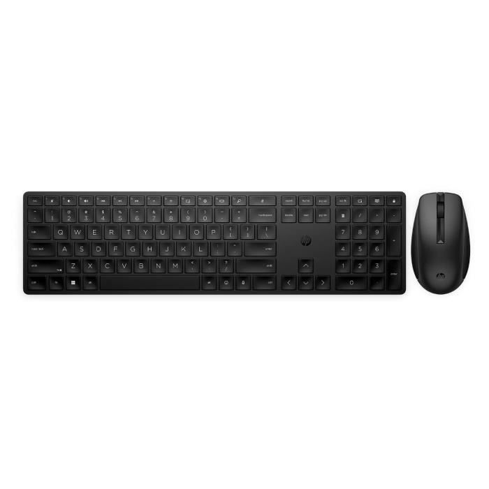 HP 650 Wireless Keyboard Mouse Set - AZERTY - Black - USB Dongle Interface - 2-year warranty