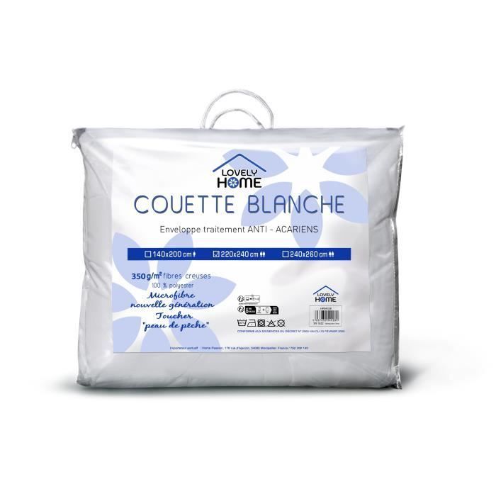 Lovely Home antiacarian duvet - 220 x 240 cm - White