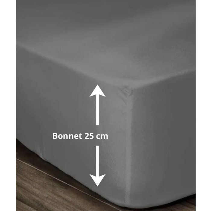 LOVELY HOME Fitted sheet 100% cotton 90x190x25 cm dark gray