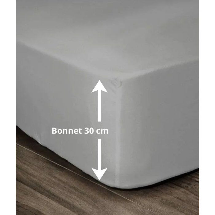 LOVELY HOME Fitted sheet 100% cotton 140x190x30 cm light gray
