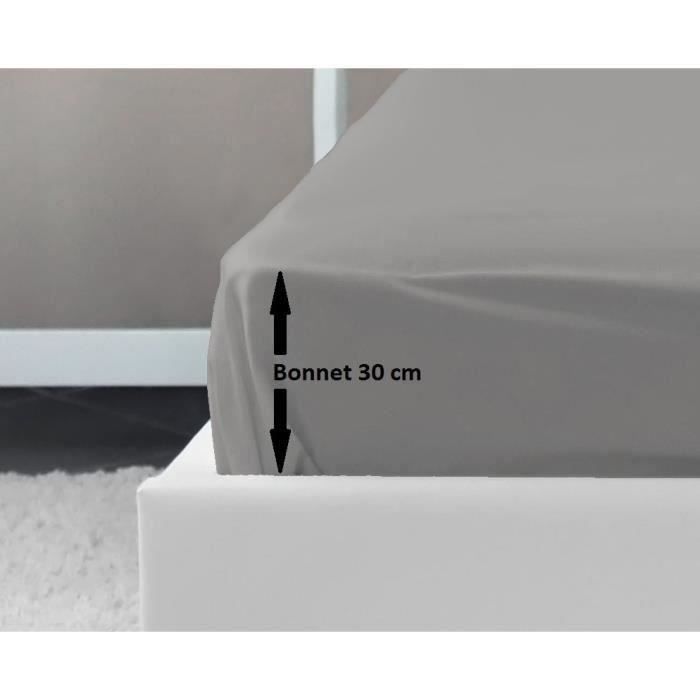 LOVELY HOME Fitted sheet 100% cotton 140x190x30 cm light gray