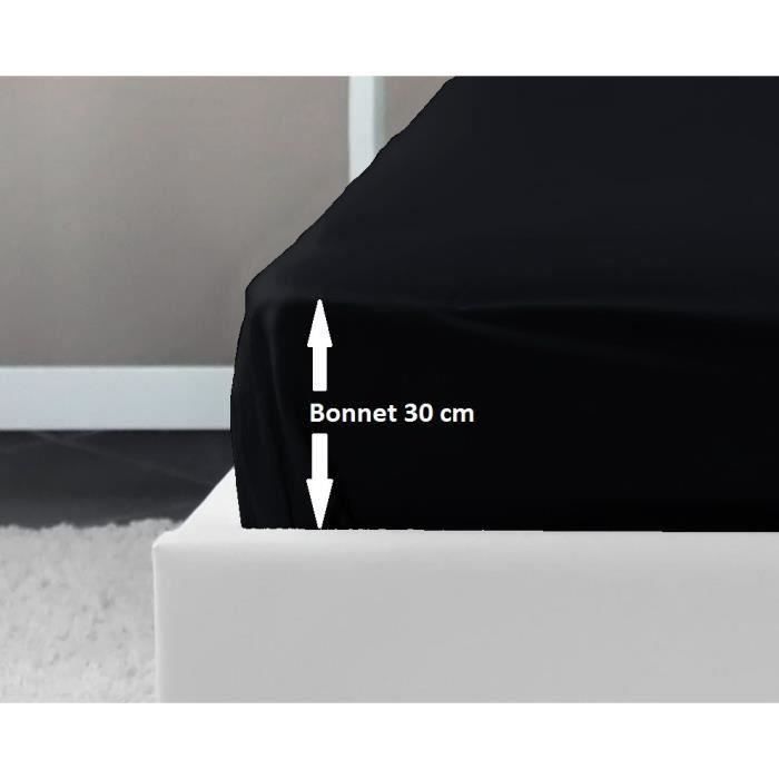 LOVELY HOME Fitted sheet 100% cotton 140x190x30 cm black