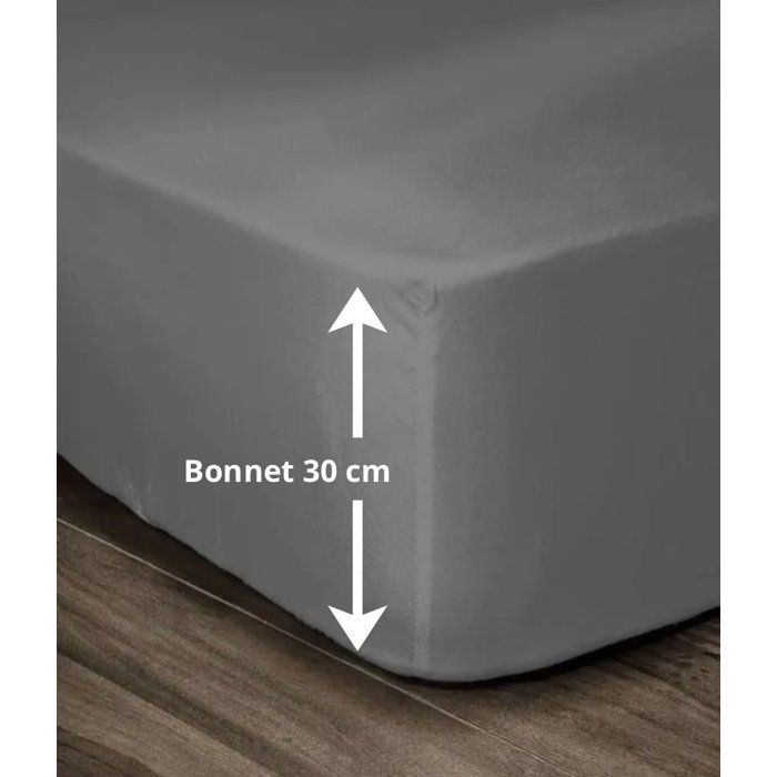 Lovely Home Drap 100% cotton cover 180x200x30 cm dark gray
