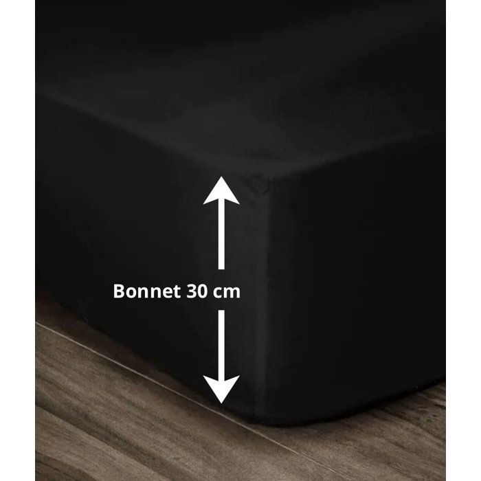 Lovely Home Drap 100% cotton cover 180x200x30 cm black