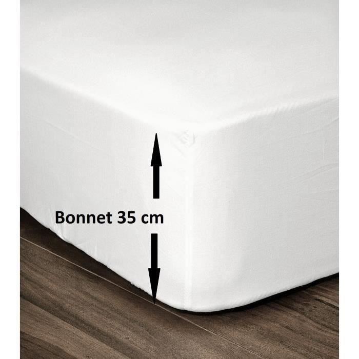 Lovely Home Drap 100% Cotton Cover 140x190cm - Bonnet 35cm - White