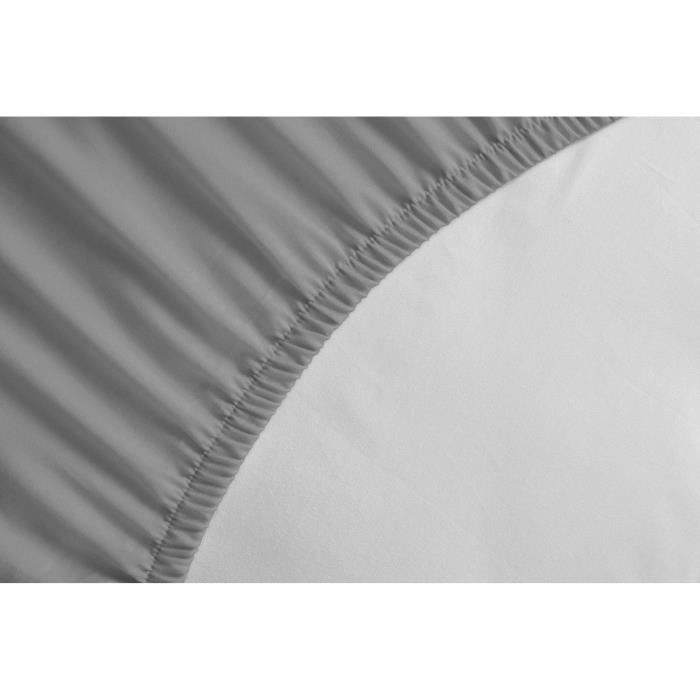 Lovely Home Drap 100% cotton cover 160x200cm - Bonnet 35cm - Light gray