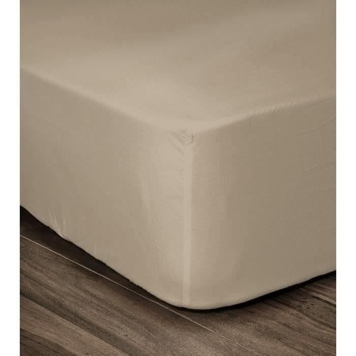 Lovely Home Drap 100% cotton cover 160x200cm - Bonnet 35cm - Beige