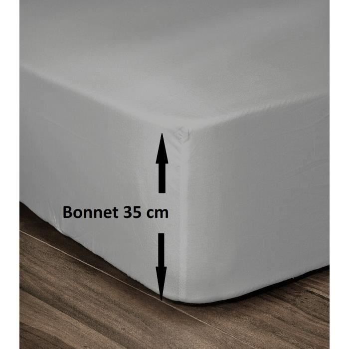 Lovely Home Drap 100% Cotton Cover 180x200cm - Bonnet 35cm - Light gray
