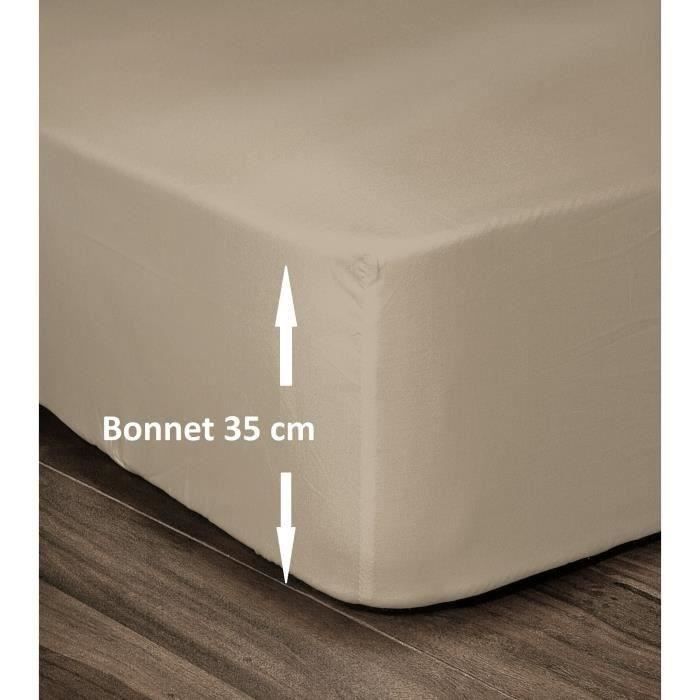 Lovely Home Drap 100% Cotton Cover 180x200cm - Bonnet 35cm - Beige