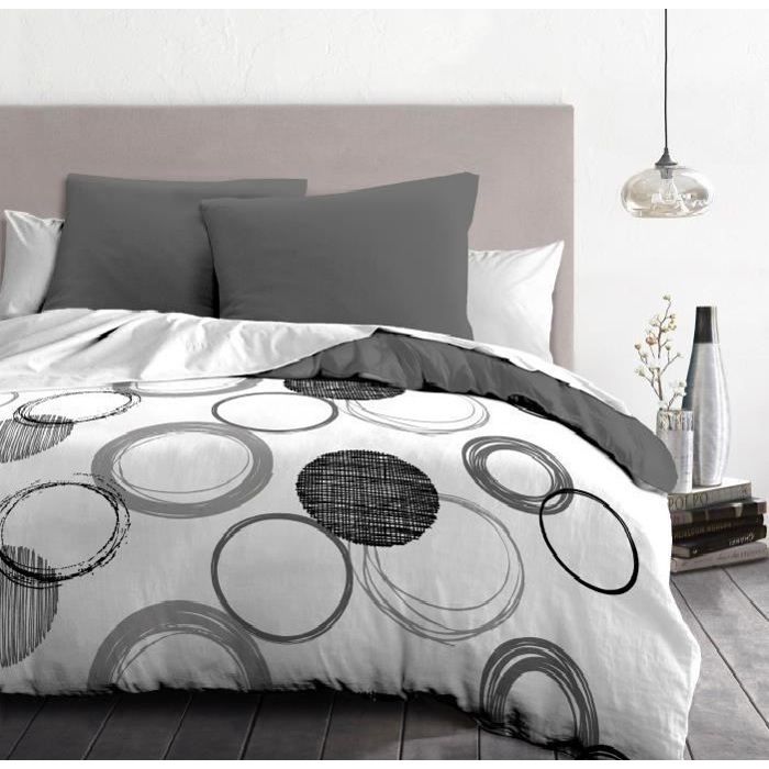 Darace microfibre duvet set - 1 duvet cover 220 x 240 cm + 2 pillowcases 63 x 63 cm - light gray