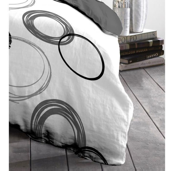 Darace microfibre duvet set - 1 duvet cover 220 x 240 cm + 2 pillowcases 63 x 63 cm - light gray