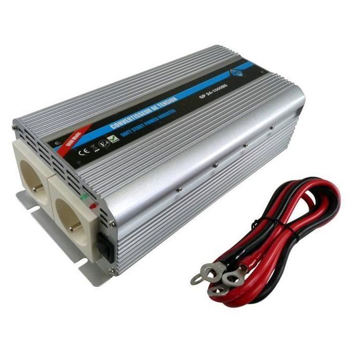 HTC Voltage Converter 24 / 220 V 1000 W with 2 Power Sockets