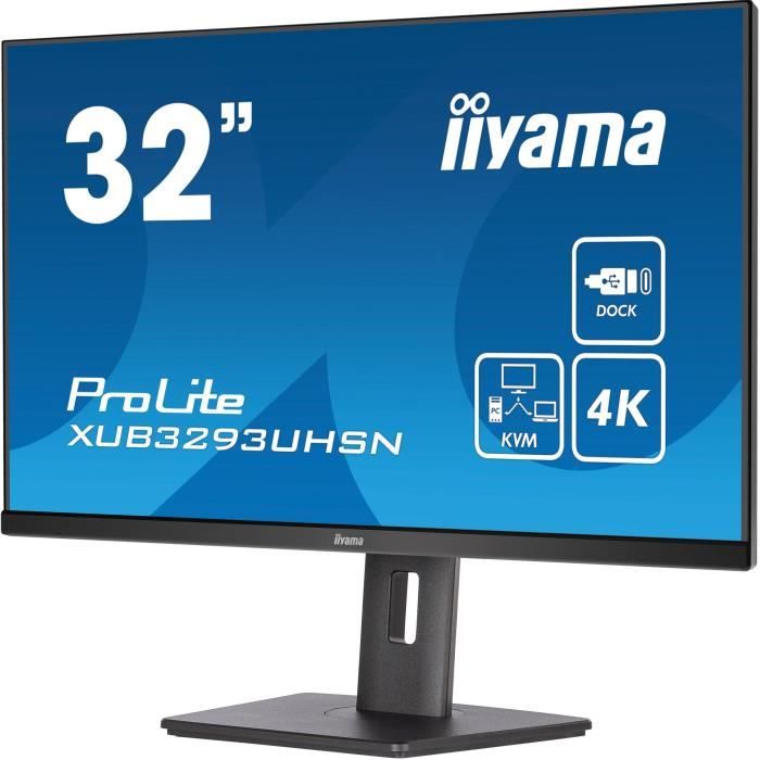 PC screen - IIYAMA - XUB3293UHSN-B5 - 32 IPS LED 4K 3840 x 2160 - 4ms - 60Hz - HDMI DP USB-C