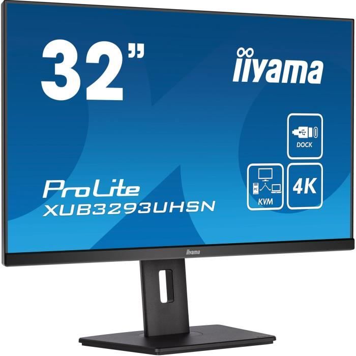PC screen - IIYAMA - XUB3293UHSN-B5 - 32 IPS LED 4K 3840 x 2160 - 4ms - 60Hz - HDMI DP USB-C