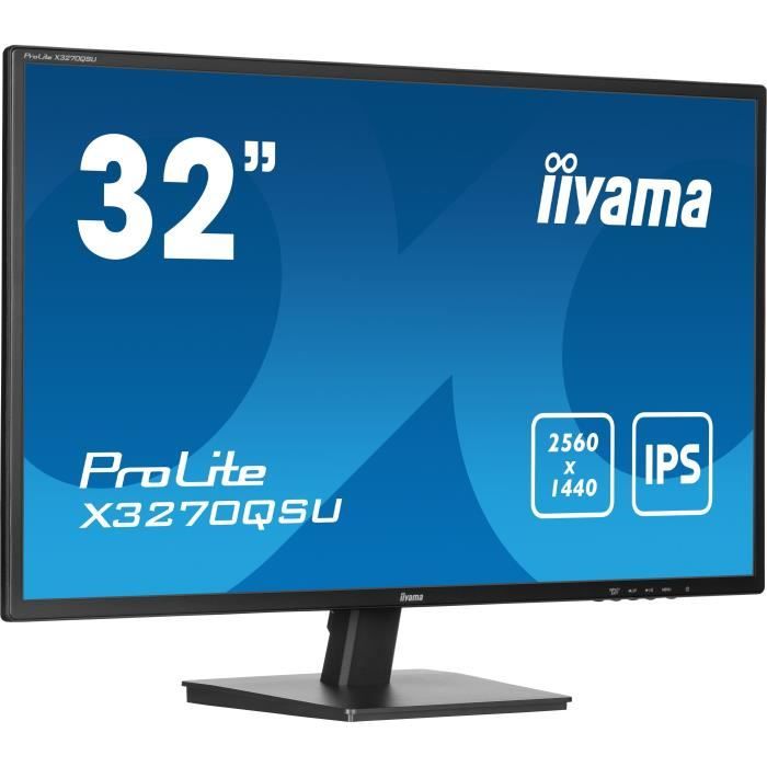 PC Monitor - IIYAMA - X3270QSU-B1 - 31.5 QHD - IPS - 100Hz - 3ms - HDMI/DP/USB HUB - Speakers - VESA 100x100 - Black