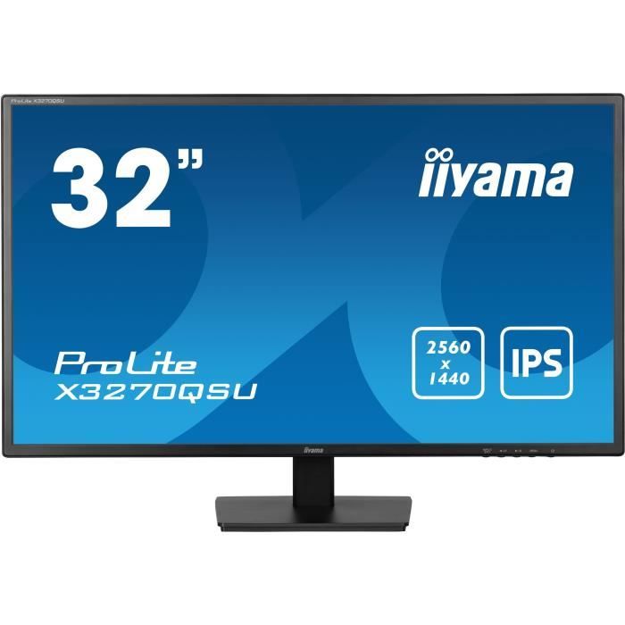 PC Monitor - IIYAMA - X3270QSU-B1 - 31.5 QHD - IPS - 100Hz - 3ms - HDMI/DP/USB HUB - Speakers - VESA 100x100 - Black