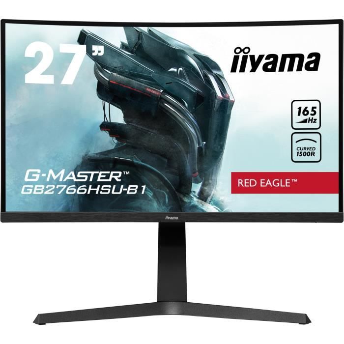 Curved PC Gamer screen - IIYAMA GB2766HSU-B1 - G-MASTER - 27 FHD - VA panel - 1 ms - 165Hz - HDMI 2.0 / DisplayPort - FreeSync