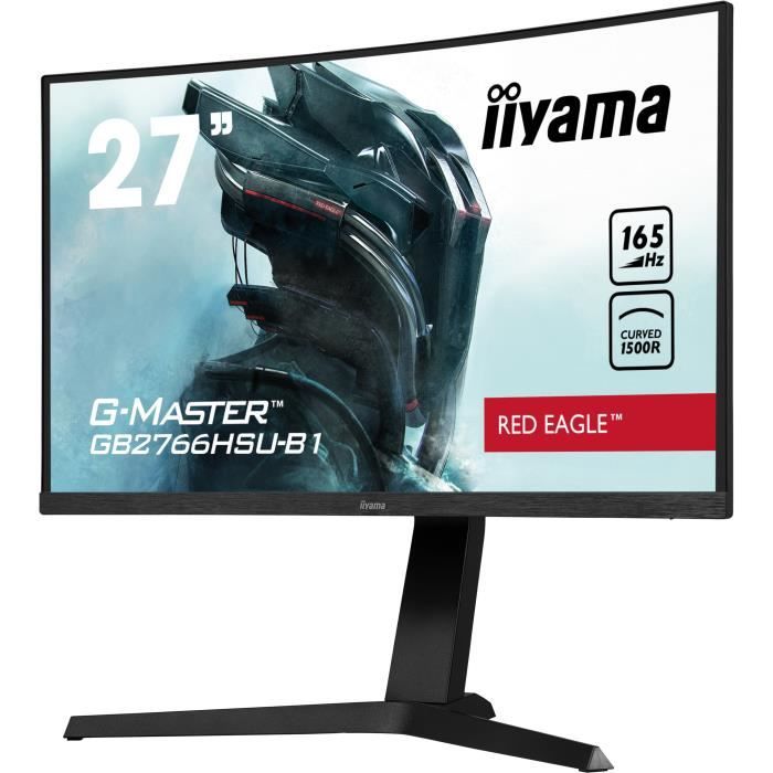 Curved PC Gamer screen - IIYAMA GB2766HSU-B1 - G-MASTER - 27 FHD - VA panel - 1 ms - 165Hz - HDMI 2.0 / DisplayPort - FreeSync
