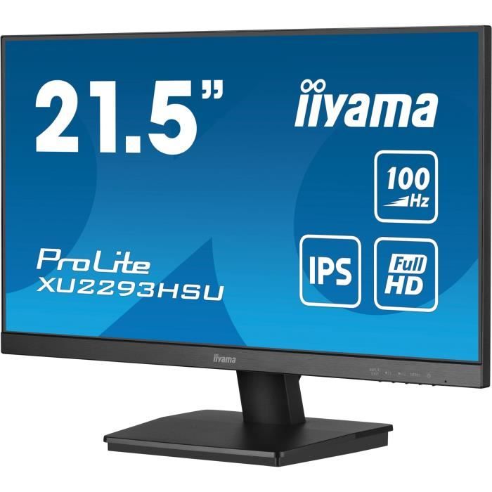 PC Monitor - IIYAMA - XU2293HSU-B7 - 21.5 FHD - IPS - 100Hz - 1ms - HDMI/DP - USB HUB - Speakers - Black
