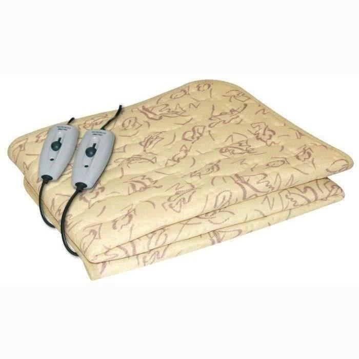 Heated Mattress Topper - Imetec - Bed Warmer for Double Bed 150 x 137 cm - 2 Controls with 2 Temperatures - Washable