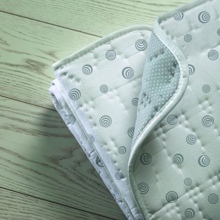 Heated Mattress Topper - Imetec - 1 Place Adapto, 150x80cm - 6 Temperatures - 100% Cotton Rapid Heating - Constant Temperature