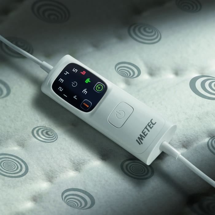 Heated Mattress Topper - Imetec - 2 Places Adapto, 150x160 cm - 6 Rapid Heating Temperatures - 100% Cotton - Constant Temperature