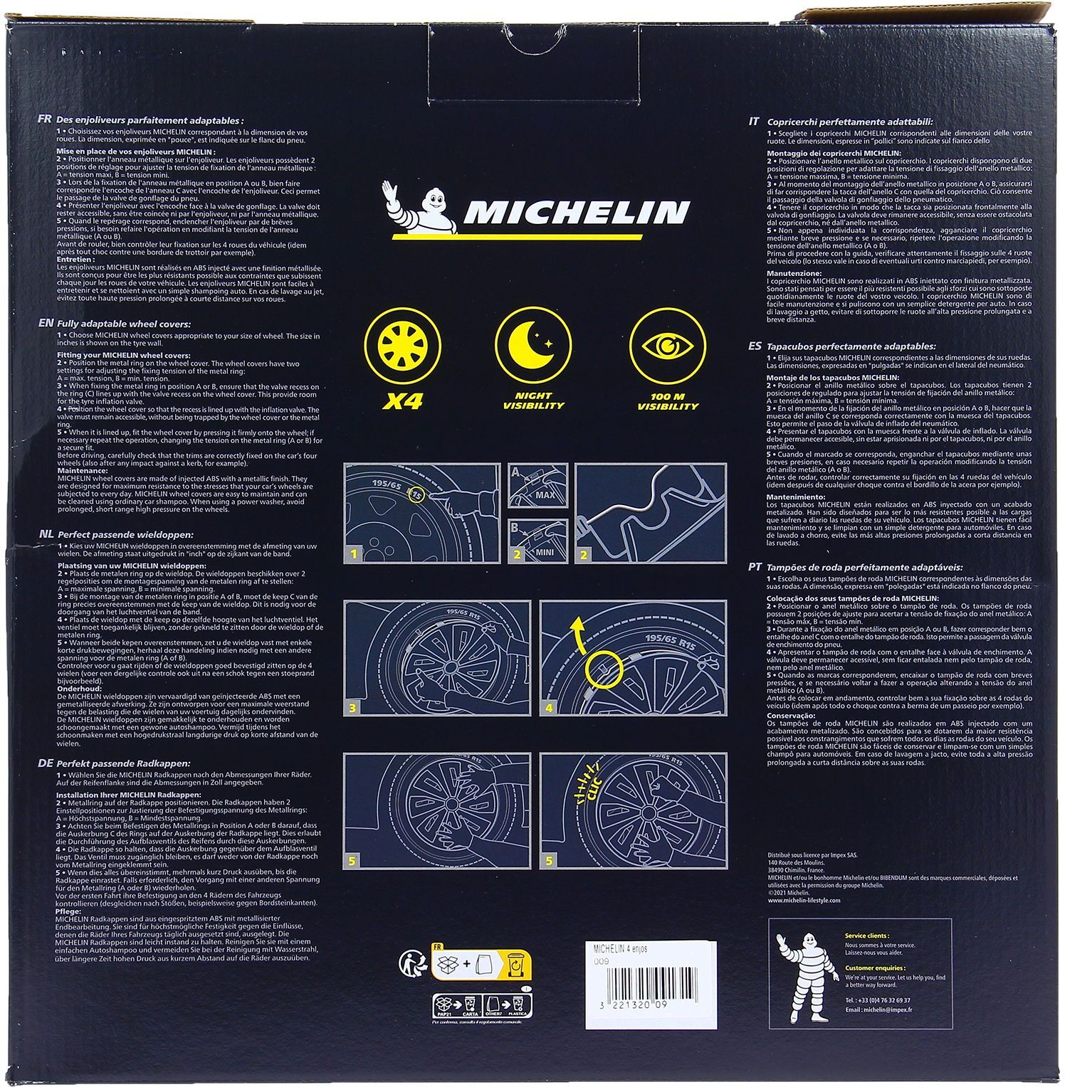 MICHELIN 4 wheel trims 16 Chromed NVS42