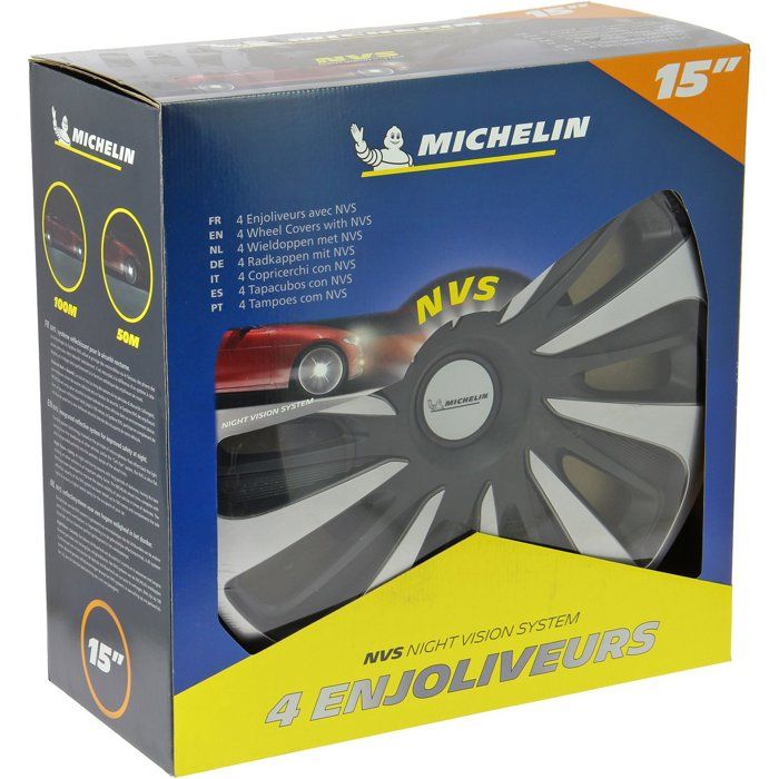 MICHELIN Wheel cover 15 NVS 3D by 4 in a box Black