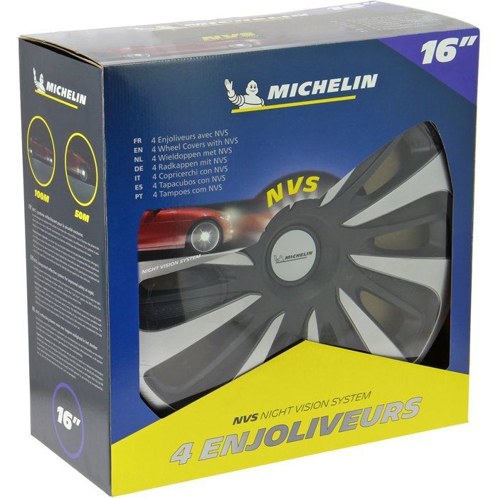 MICHELIN Wheel cover 16 NVS 3D by 4 in a box Black
