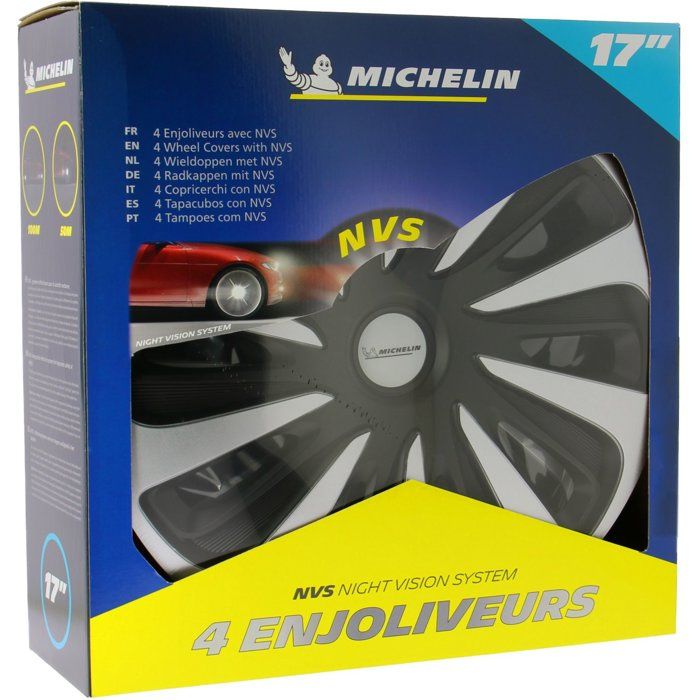 MICHELIN Wheel cover 17 NVS 3D by 4 in a box Black