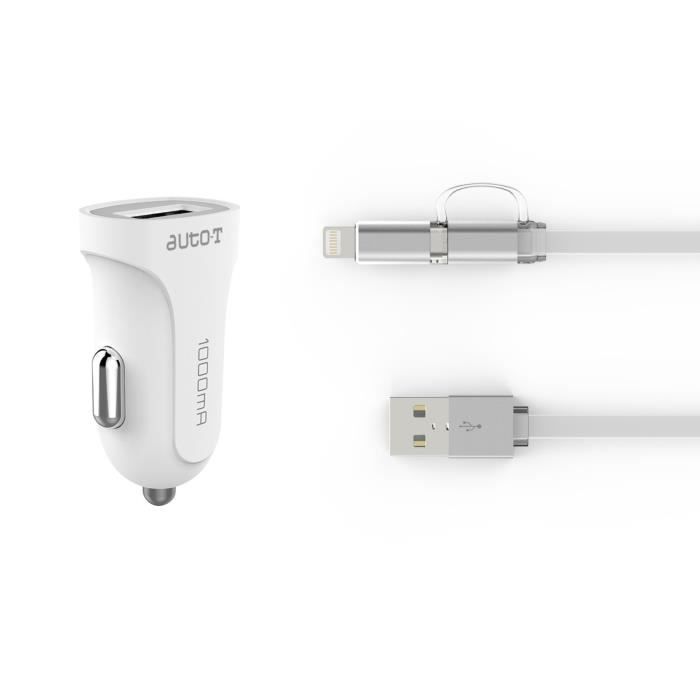 AUTO-T 12 / 24V charger kit + 2in1 micro-USB / IPhone cable