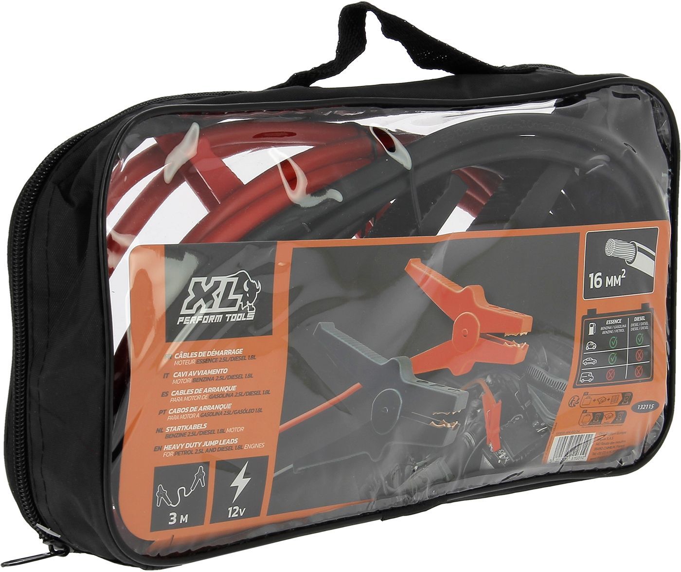 XL PERFORM TOOLS Starter Cables - Petrol engine 2,5l - 16mm²x 3m
