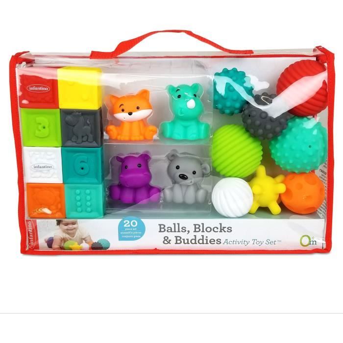 INFANTINO Senso Set of 8 soft balls, 8 sensory cubes and 4 animal sprinklers