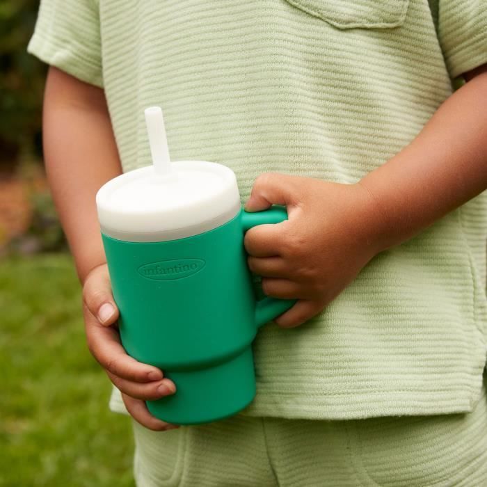 My first cup - INFANTINO - Silicone - Fir green