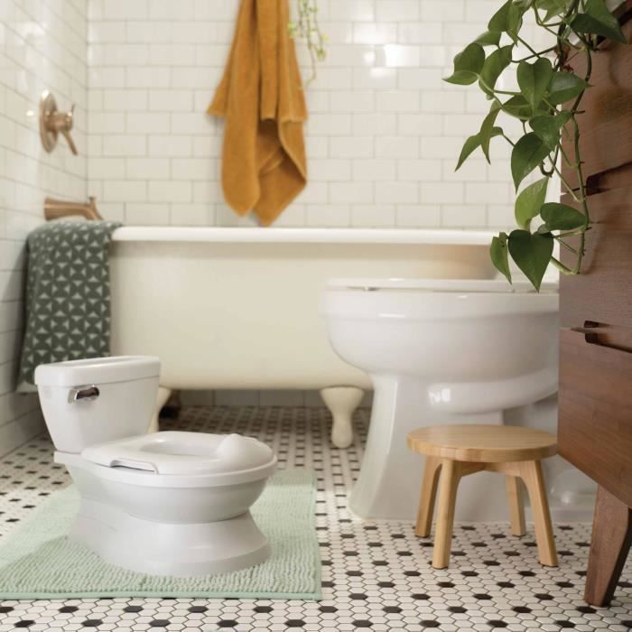 INGENUITY Mini Children's Toilet with Toilet Reducer Included, Musical Flush and Integrated Wipe Storage White
