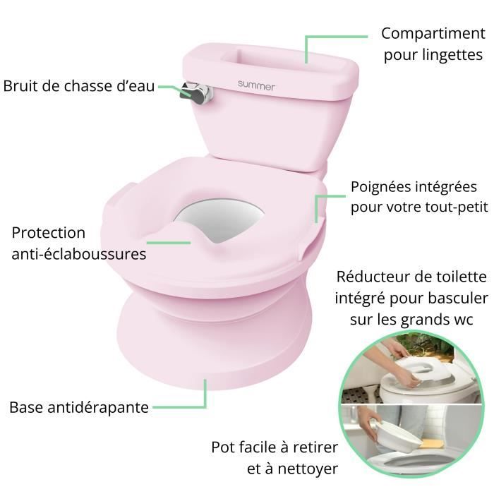 INGENUITY Mini Toilet for Girls with Child Toilet Reducer Included, Musical Flush