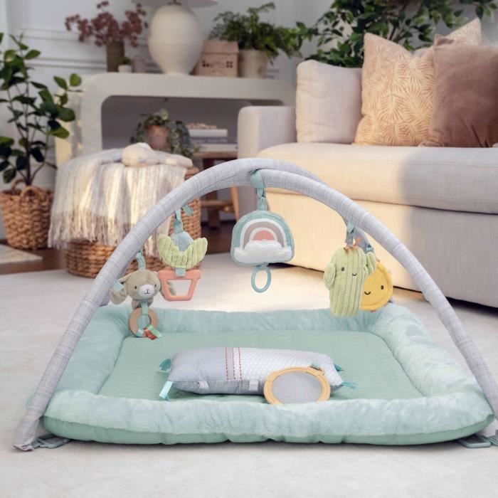 INGENUITY Calm Spring Extra Soft Baby Play Mat with 6 Detachable Sensory Toys