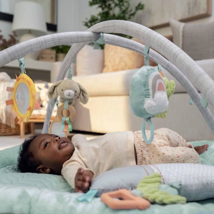 INGENUITY Calm Spring Extra Soft Baby Play Mat with 6 Detachable Sensory Toys