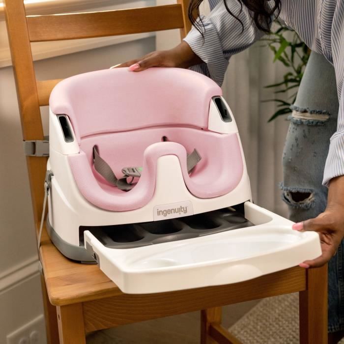 INGENUITY 2-in-1 booster seat with integrated storage tray, peony, from 6 months