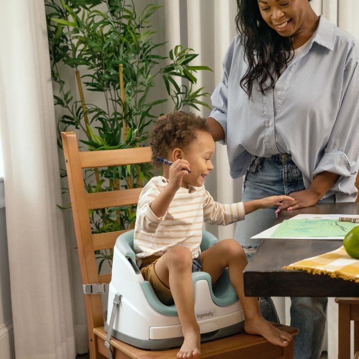 INGENUITY 2-in-1 booster seat with integrated storage tray, mist, from 6 months