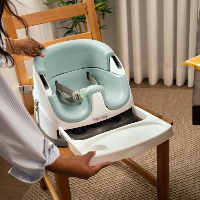 INGENUITY 2-in-1 booster seat with integrated storage tray, mist, from 6 months