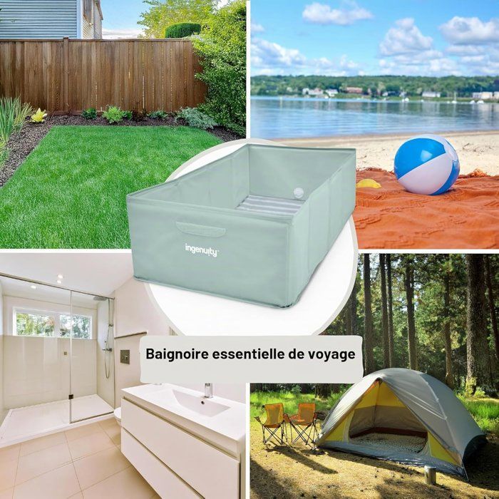 Foldable baby bath - INGENUITY - Portable - Waterproof lining - Easy to clean