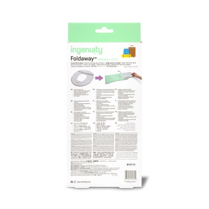 INGENUITY Universal portable toilet seat reducer for children, babies, for travel or on the go. Storage bag included, foldable